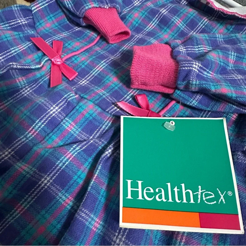 Healthtex one piece romper longsleeves plaid with collar ribbons 12 mos new